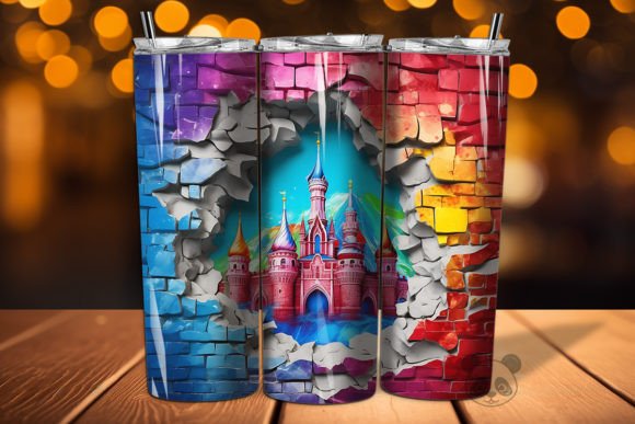3D Castle Cracked Hole Tumbler 5 Design