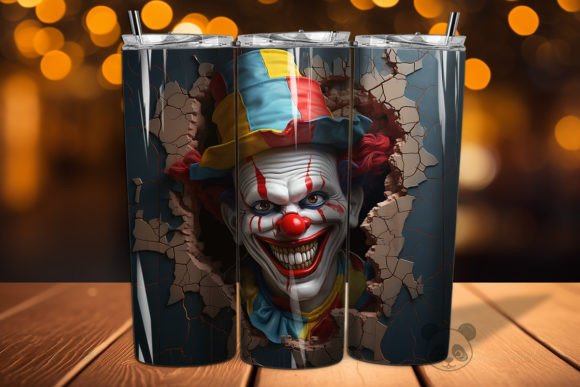 3D Clown Cracked Hole Tumbler Wrap 7 Design Guide