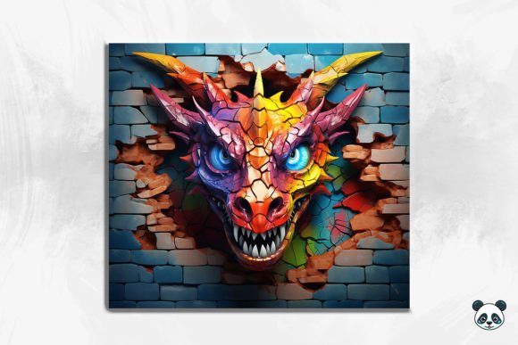 3D Dragon Cracked Hole Tumbler Wrap 35 Design