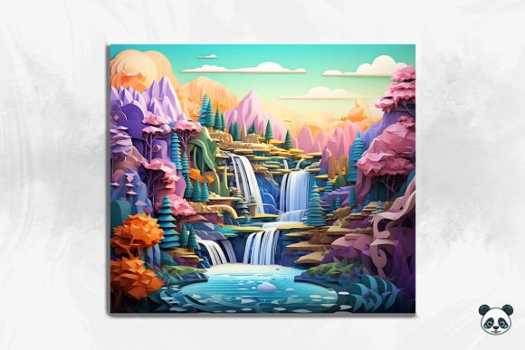 3D Enchanting Waterfall Cracked Hole 25 Design