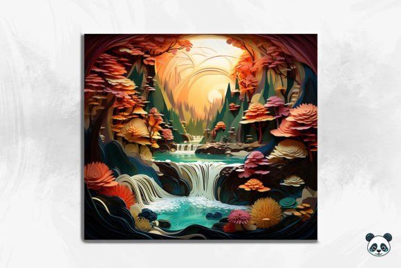 3D Enchanting Waterfall Cracked Hole 5 Design