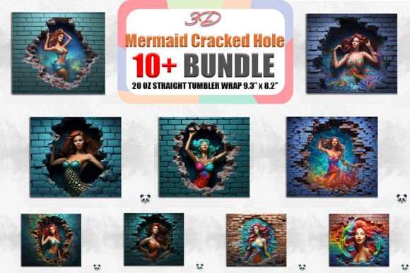 3D Mermaid Cracked Hole Tumbler Bundle Guide
