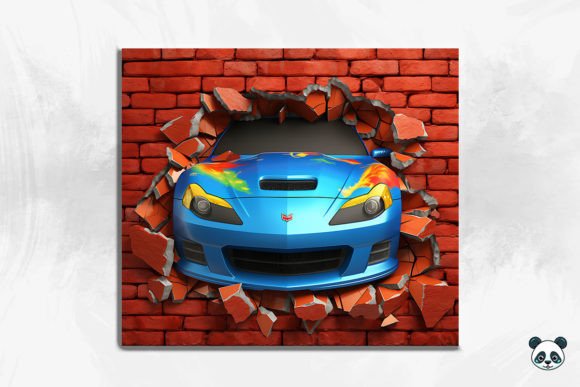 3D Race Car Cracked Hole Tumbler 13 Design Guide