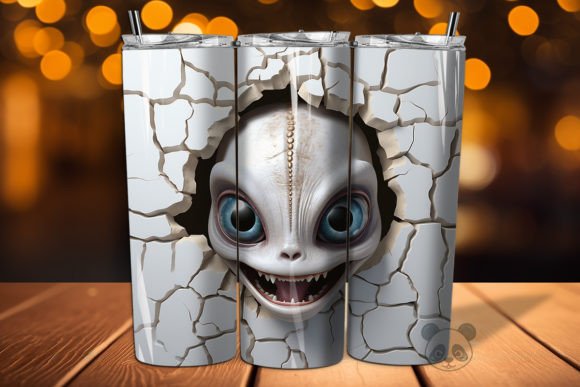 Bringing Otherworldly Depth to Your Crafts with the 3D Alien Cracked Hole Tumbler Wrap 14