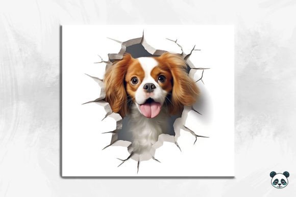 Bringing Your Designs to Life with the 3D Spaniel Dog Cracked Hole 4 Sublimation Wrap