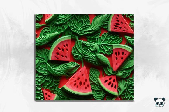 Elevate Designs with a 3D Watermelon Seamless Pattern