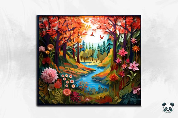 Elevate Your Sublimation Projects with the 3D Tranquil Forest Scene Cracked Hole 17 Design