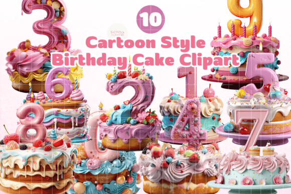 Elevating Celebrations with High-Quality Cartoon Style Birthday Cake Clipart