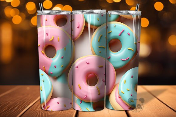 Elevating Custom Drinkware with the 3D Donut Seamless Pattern 6