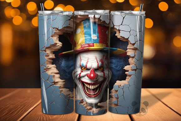 Elevating Sublimation Projects with the 3D Clown Cracked Hole Tumbler Wrap 19