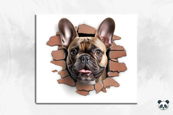 Evaluating the 3D French Bulldog Cracked Hole 2 Sublimation Design