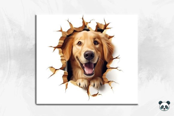 Evaluating the 3D Golden Retriever Cracked Hole 1 Sublimation Design