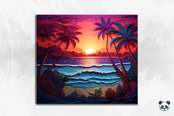 Evaluating the 3D Serene Beach Sunset Cracked Hole 1 Design for Sublimation Projects