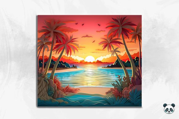 Strategic Application of 3D Serene Beach Sunset Cracked Hole 8 in Product Design