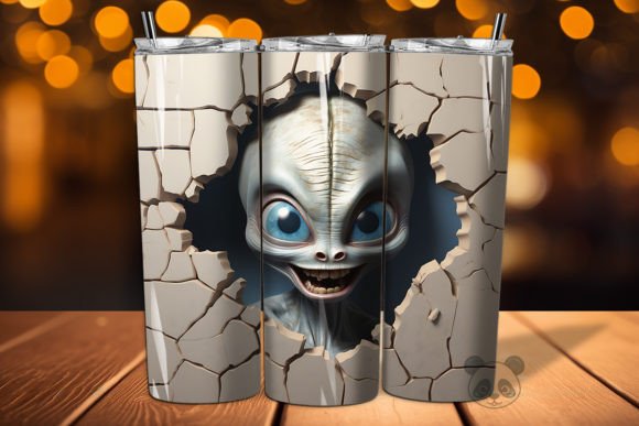 Strategic Branding with the 3D Alien Cracked Hole Tumbler Wrap 13 Design