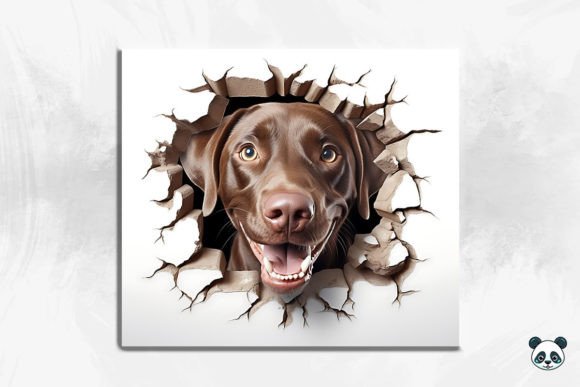 Strategic Branding with the 3D Labrador Retriever Cracked Hole 1 Design