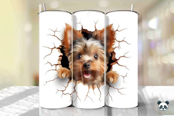 Strategic Branding with the 3D Yorkshire Terrier Cracked Hole 2 Design