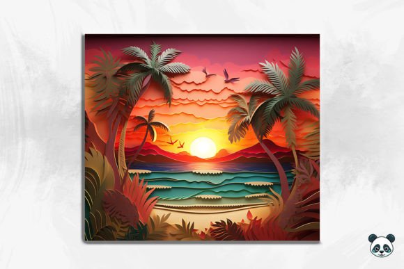 Transforming Calm into Craft: The 3D Serene Beach Sunset Cracked Hole 5 Design
