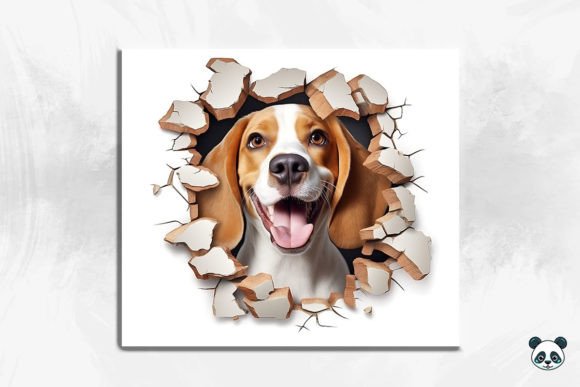 Unlocking Creative Potential with the 3D Beagle Cracked Hole 2 Sublimation Design