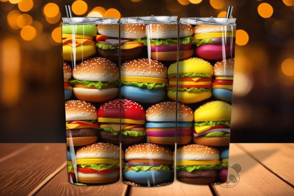 Unlocking Culinary Creativity with the 3D Hamburger Seamless Pattern 8